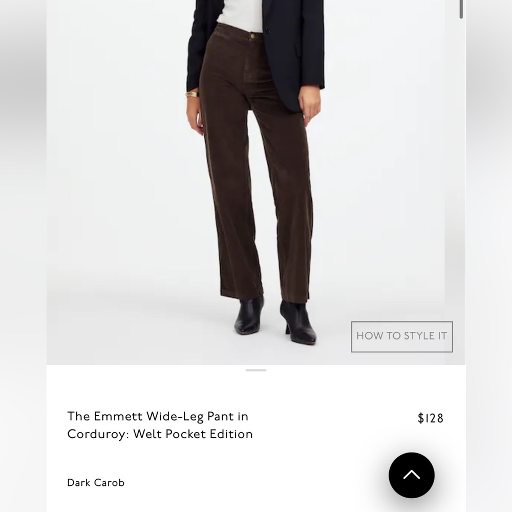 Emmett wide leg pant in brown corduroy! - Picture 4 of 6